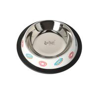 Dingo Waldemar Rutkowski Gamelle pour Chien - Métal Résistant, Antidérapante avec Base en Caoutchouc, Forme Ergonomique, Motifs Donuts, Capacité 0,48 L (Z30041)