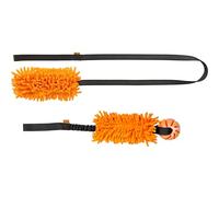 Dingo Z30052 Lot de 2 Jouets pour Chien - Baguette en Corde avec Long Manche et Jouet à Tirer avec Balle et poignée pour Dressage, Jeu, agilité, Rapport, Microfibre Orange