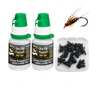DINGSEN Kit de flotteur de mouches sèches - 2 x 15 ml avec 30 mouches