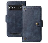 Dingshengk Flip Bleu Retro Veritable Cuir Housse Magnétique Téléphone Coque TPU Silicone pour Doro 8040/8042 5" Étui Cas Couverture Protecteur Case Portefeuille Cover