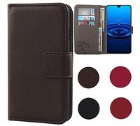 Dingshengk Flip Brun Premium Veritable Cuir Housse Magnétique Téléphone Coque pour Konrow City 4" Étui Cas Couverture Protecteur Case Portefeuille Cover