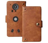 Dingshengk Flip Brun Retro Veritable Cuir Housse Magnétique Téléphone Coque pour Crosscall Trekker-X4 Étui Cas Couverture Protecteur Case Portefeuille Cover