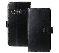 Dingshengk Flip Premium Cuir Housse Magnétique Téléphone Coque TPU Silicone pour Doro 1360 1361 1362 2.4 inch Étui Cas Couverture Protecteur Case Portefeuille Cover Business Wallet (Noir)