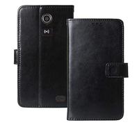 Dingshengk Flip Premium Cuir Housse Magnétique Téléphone Coque TPU Silicone pour Doro Liberto 8031 4.5" Étui Cas Couverture Protecteur Case Portefeuille Cover Business Wallet (Noir)