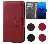 Dingshengk Flip Rouge Premium Veritable Cuir Housse Magnétique Téléphone Coque pour Doro Liberto 822 4.5" Étui Cas Couverture Protecteur Case Portefeuille Cover