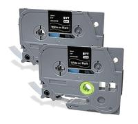 DINGYI Lot de 2 rubans adhésifs de rechange pour imprimante d'étiquettes Tze-231 12 mm Noir sur blanc Compatible avec Brother Ptouch PTH110 H105 PT-D200 D400 D600 D210