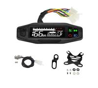 DINGYIG Compteur De Vitesse pour Moto, Instrument De Tableau De Bord Numérique Universel avec Clignotant, Compteur Horaire Km/h, Jauge D'huile, Tach Jauge Tachymètre(Packing kit C)