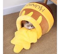 DINGYU Nid de chat Little Red Book Winnie l'ourson Honey Can The Same Four Seasons General Maison pour chat semi-fermée Produits pour animaux de compagnie