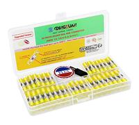 DINGYUAN 50PCS Kit de Connecteurs de Fil Thermorétractables avec Pâte à Souder, Soudure Étanche à Basse Fusion & Sans Plomb, Raccords Électriques Isolés Cosses pour Marine, Automobile, Remorque