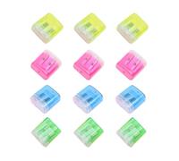 DINHEAROM 12 pièces Compacte pour Garçon Fille Double Perforatrice Plastique Outil de Bureau Créatif pour Élèves Couleurs Jaune Vert Bleu Rose