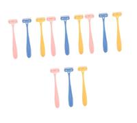 DINHEAROM 12 Pièces Rasoir Épilateur Manuel Tondeuse à Poils de Corps pour Aisselles et Jambes Outil de Voyage Pratique Jaune Rose Bleu