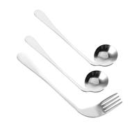 DINHEAROM 1ensemble Couverts Courbés Pour Personnes Âgées De Ustensiles Fourchette Cuillères Inoxydable Aide à Alimentation Pour Patients Alités Ustensiles Ergonomiques Pour Repas