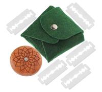 DINHEAROM 1ensemble Outil de Coupe et Notation de Pâte à Bois avec Lames Inoxydable Couteau de Boulangerie pour Levain et Maison Kit Pratique avec Étui Feutre Vert Décoration Artisanale
