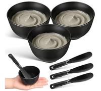 DINHEAROM 1ensemble Set de Bols Silicone pour Masque Facial avec Spatules Plates Kit Mélangeur pour Préparation DIY de Soins Visage Usage Professionnel et Personnel Réutilisable