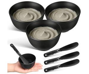 DINHEAROM 1ensemble Set de Bols Silicone pour Masque Facial avec Spatules Plates Kit Mélangeur pour Préparation DIY de Soins Visage Usage Professionnel et Personnel Réutilisable