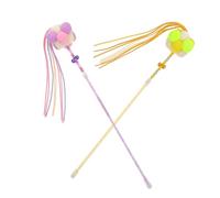 DINHEAROM 2 Pièces Bâton de Jeu Interactif pour Chaton et Chat en Plastique et Polyester Jaune, Stimule L'activité Féline et Réduit L'ennui Lors des Interactions L'animal