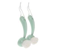 DINHEAROM 2 pièces Brosse de Nettoyage Visage Brosse Manuelle Exfoliante avec Long Manche et Soies pour Élimination des Points Noirs et Nettoyage Profond Outil Pratique pour Voyage et