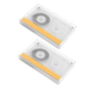 DINHEAROM 2 Pièces Cassette Audio Vierge 45 en Plastique, Enregistrement | Boîtier Plastique Transparent, Faible Bruit, Compatible Interviews et Création Musicale