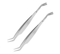DINHEAROM 2 Pièces Pince à Tiques pour Chiens, Pince à Épiler Anti-parasites en Acier Inoxydable, Poignée Ergonomique, Argenté, Nettoyage des Poils de Chien et Chat