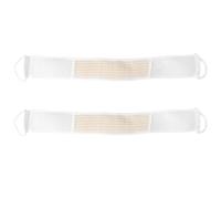 DINHEAROM 2pcs Sangle Exfoliante Corps en Masse Végétale Blanche Double Cordon Confortable, Accessoire de Bain pour Bain et Gommage Dos
