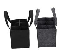 DINHEAROM 2pièces Fourre-Tout à Vin Feutre pour Bouteilles Lot de Séparateurs Intérieurs Poignées Ergonomiques Transport Facile pour Dégustations Et Présents