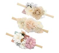 DINHEAROM 3 pièces Bandeaux Fleurs Garçon Fille de Accessoires Élégants pour Filles avec Petites Fleurs Colorées pour Garçon et Tout Petits