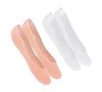 DINHEAROM 4 Chaussettes Hydratantes Silicone Protections Complètes pour Craquelures et Élastiques Blanches Chair