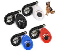 DINHEAROM 4 pièces Clicker de Dressage pour Chien avec Bouton Sonore Clickers Durables Méthode Scientifique pour Chiots Chevaux et Animaux Facile à Utiliser avec Dragonne Poignet