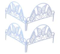 DINHEAROM 4 Pièces Clôture de Jardin en Plastique Décorative et Pratique, Bordure Élégante et Classique pour Jardin ou Cour, Ornement Simple et Résistant