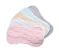 DINHEAROM 5 pièces Serviettes à Lait pour Garçon Fille Bavoirs Coton Ultra Doux Ensemble de Couches Muslin Rose Vert Gris Accessoires pour Nourrissons Lavables et Sécurisés