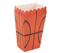DINHEAROM 6 Boîtes à Pop-Corn en Papier Orange pour Fête de Basketball, Grosse Capacité, Matériau Sûr et Montage Facile, Design Élégant pour Anniversaire Sportif