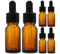 DINHEAROM 6 pièces Bouteilles Verre Pipette Lot de Flacons à Échelle pour Huiles Essentielles pour Voyage et Stockage Pratique