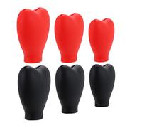 DINHEAROM 6 Pièces Couvre Pinceaux de Maquillage Silicone Étanche Ensemble de Protections pour Pinceaux Cosmétiques Accessoires de Rangement Colorés Rouge et Noir