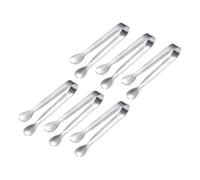 DINHEAROM 6pcs Pinces à Glace en Acier Inoxydable Argenté, Mini Pinces de Service Pratiques et Robustes, Faciles à Utiliser, pour Restaurant et Fête de Thé
