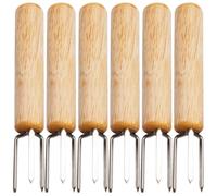 DINHEAROM 6pièces Set de Fourchettes à Maïs Compactes Acier Inoxydable Supports Multifonctions pour Barbecue et Camping Fourchettes Pratiques pour Maïs Chaud et Fruits Accessoires Bbq