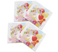 DINHEAROM 80 Feuilles Serviettes Jetables Serviettes D'anniversaire en Papier, Forte Absorption D'eau, Imprimé Délicat, pour Fête D'anniversaire et Fêtes de Fin D'année, Garçon et Filles