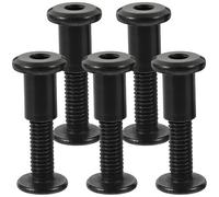 DINHEAROM Assortiment de 5 Sets de Boulons et Écrous à Capuchon M6 en Acier Inoxydable Noir, Fixation et Combinaison pour Scrapbooks et Artisanat du Cuir