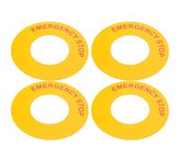 DINHEAROM Autocollants de Panneau D'arrêt D'urgence Industriels 4pcs en Pp Jaune pour Bouton D'arrêt D'urgence, Facile à Utiliser en Environnement D'opération Mécanique