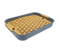 DINHEAROM Bac à Litière pour Cobayes et Lapins Antidérapant en Polypropylène Bleu Clair, Taille Moyenne, pour Cage de Petits Animaux, Apprentissage Propreté