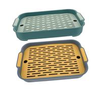 DINHEAROM Bac à Litière Pratique pour Lapin Et Cochon d'Inde, Toilettes Lavables en Plastique, Lot De 2 Bacs Carrés, Accessoires De Nettoyage pour Cages, Adapté Aux Petits Rongeurs