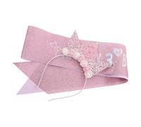 DINHEAROM Bandeau Couronne Pailleté Rose pour Fille de 3 Ans Protection des Cheveux, Accessoire de Fête pour Performances sur Scène et Anniversaire