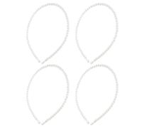 DINHEAROM Bandeaux de Perles Délicats Accessoires Élégants en Fil D'acier Blanc 4pcs pour Mariage et Soirée pour Demoiselles D'honneur et Amoureuses