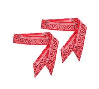 DINHEAROM Bandeaux Foulards Pirate Rouge Lot De 2, Taille Unique, Bandeaux Élastiques Anti-transpiration, Unisexes Sport Fitness Yoga, Accessoires Coiffure Pour Entraînement Quotidien