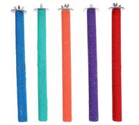 DINHEAROM Bâtonnets de Broyage Système à Disque et Vis Intégrée en Bois Lot de 5 pour Perroquet Support pour Cage, Augmente L'activité des Canaris et Perroquets Couleur Couleur Aléatoire