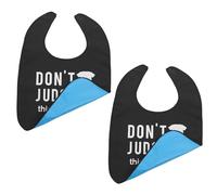 DINHEAROM Bavoirs Ajustement Confortable en Polyester 2pcs Imperméables pour Personnes Âgées Réutilisables pour Repas et Activités Quotidiennes