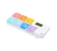 DINHEAROM Boîte à Pilules et Rappel Programmable Électronique Étanche en Polypropylène Affichage des Doses, Organisateur de Remède Pratique pour Usage Quotidien