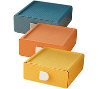DINHEAROM Boîte de Rangement à Tiroirs 3pcs Facile à Ouvrir et Fermer en Plastique Grosse Capacité Organisateur Cosmétique Pratique pour Bureau et Chambre pour Coiffeuse