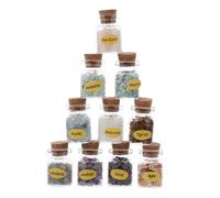 DINHEAROM Bouteille D'artisanat DIY en Verre pour Collection de Cristaux et Pierres Précieuses, Mini Bouteille à Souhaits pour Enseignement en Géographie