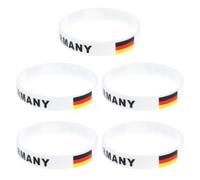 DINHEAROM Bracelet de Sport en Silicone Imprimé Drapeau, Lot de 5, Blanc | Bracelet d Équipe, Taille Unique Confortable, pour Clubs de Loisirs et Matchs Internationaux