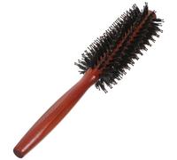 DINHEAROM Brosse Ronde Poils Sanglier avec Manche Bois Durable Bouclés et Lisses Peigne Spirale Antistatique Coiffage Brushing